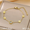 Vintage Style Streetwear Flower 304 Stainless Steel 18K Gold Plated Bracelets In Bulk