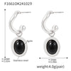 1 Pair Elegant Vacation Geometric Inlay 304 Stainless Steel Agate 18K Gold Plated Drop Earrings
