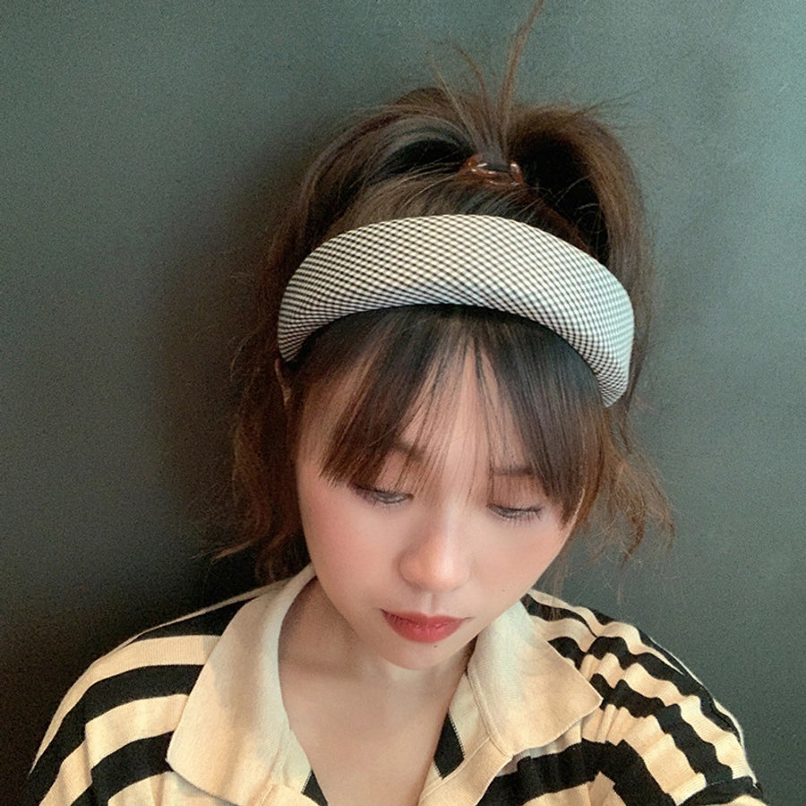 2021 new korean sponge headband female retro wide-side hair accessories female