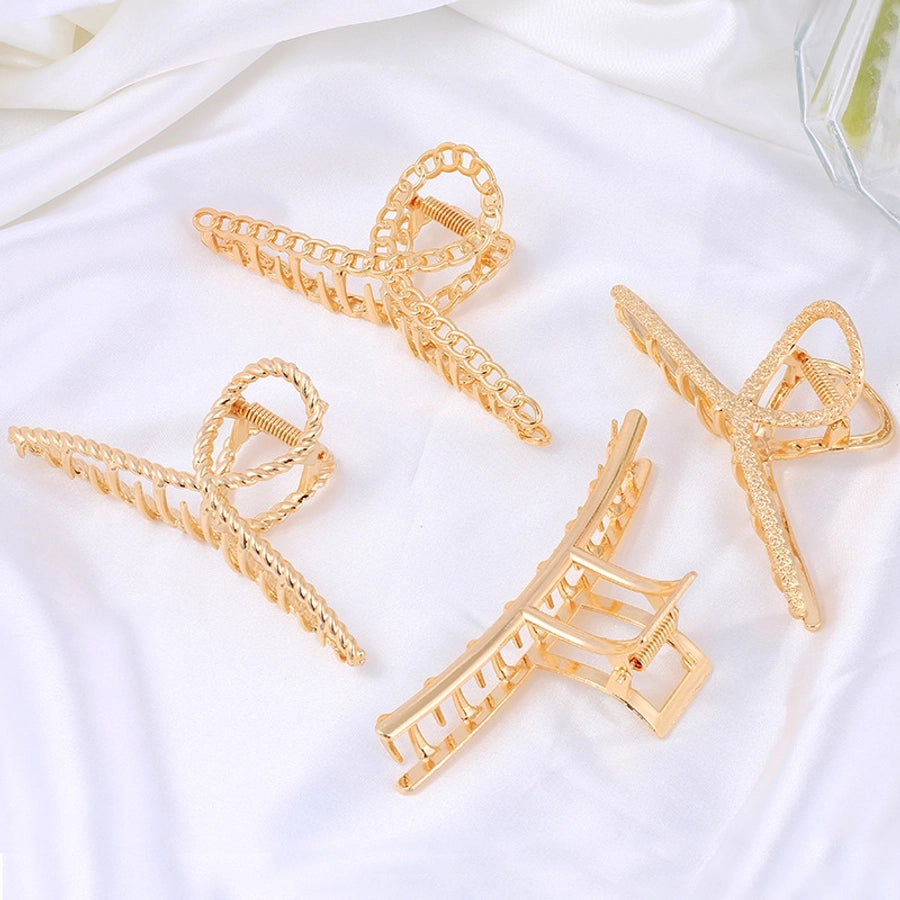 Women's net red hair clip large plate alloy grip women's back head butterfly shark clip hairpin