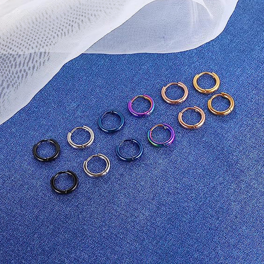 earrings titanium steel earrings thick thin coil boys and girls  circle stainless steel earrings