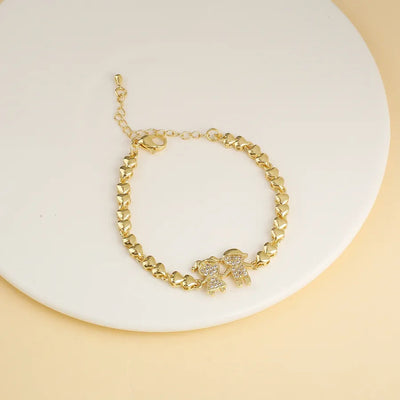 Copper Beaded Chain Plating Cartoon Character Bracelets