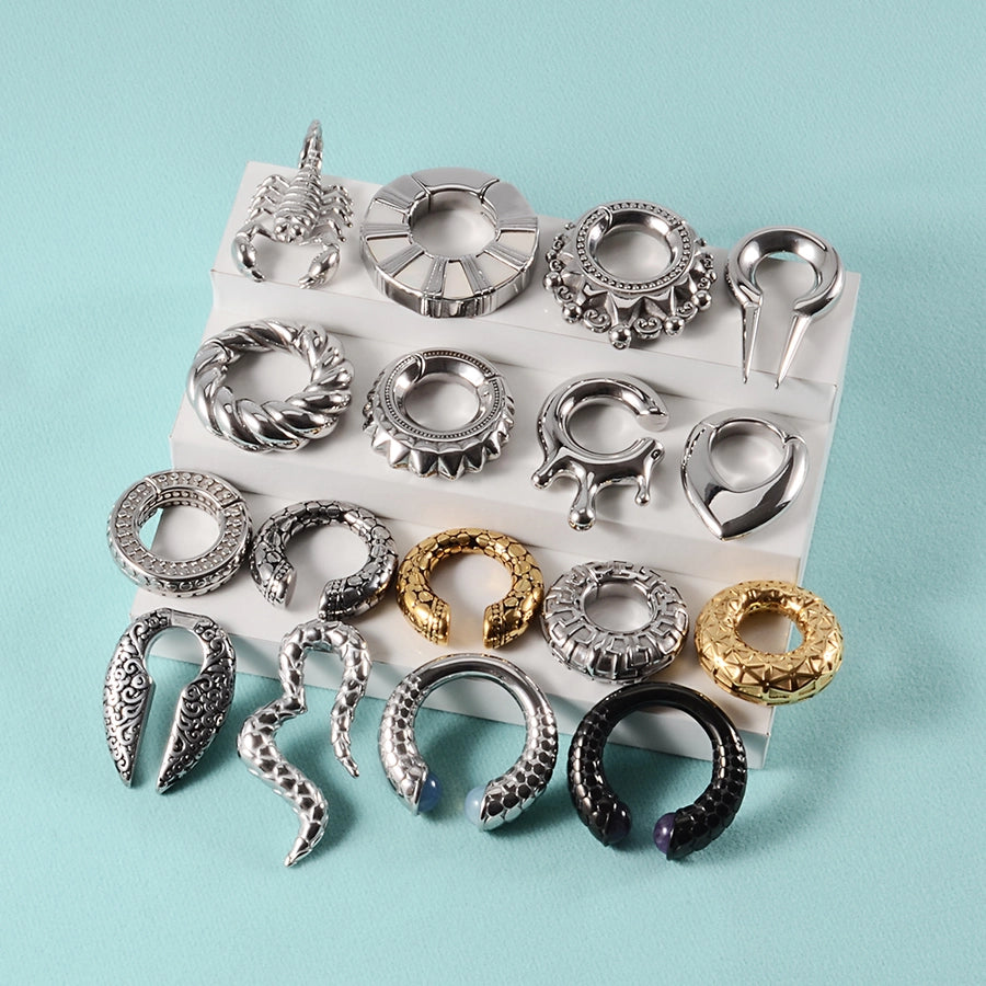 1 Piece Casual C Shape Animal Circle 304 Stainless Steel 18K Gold Plated Stainless Steel Earrings