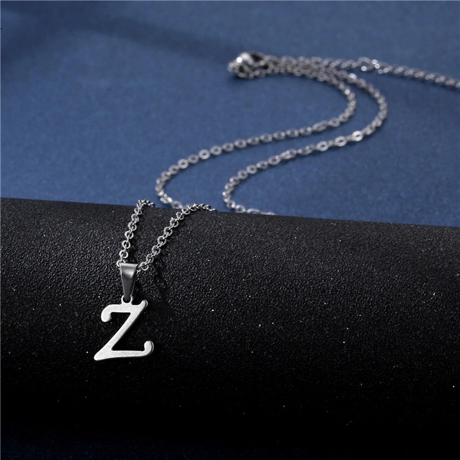 Jewelry Casual Simple Style Classic Style Letter 201 Stainless Steel Silver Plated Hollow Out Pendant Necklace