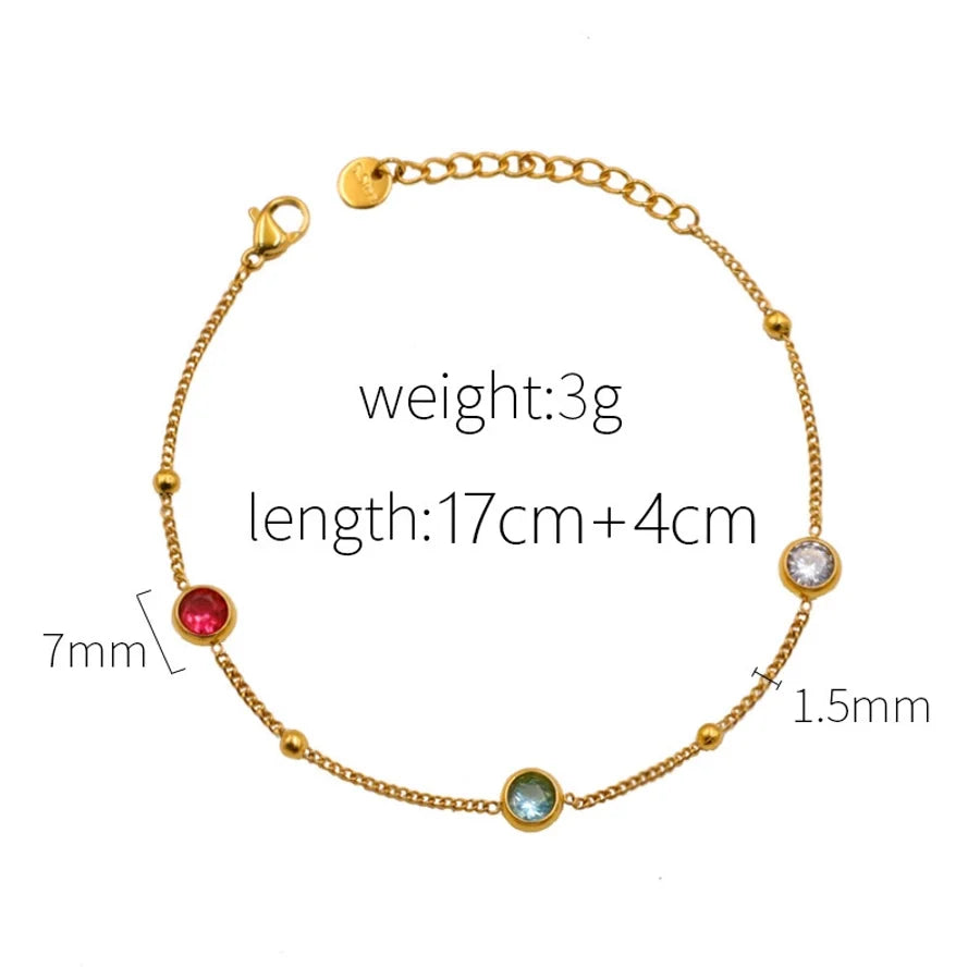 IG Style Modern Style Geometric 304 Stainless Steel Zircon Bracelets In Bulk