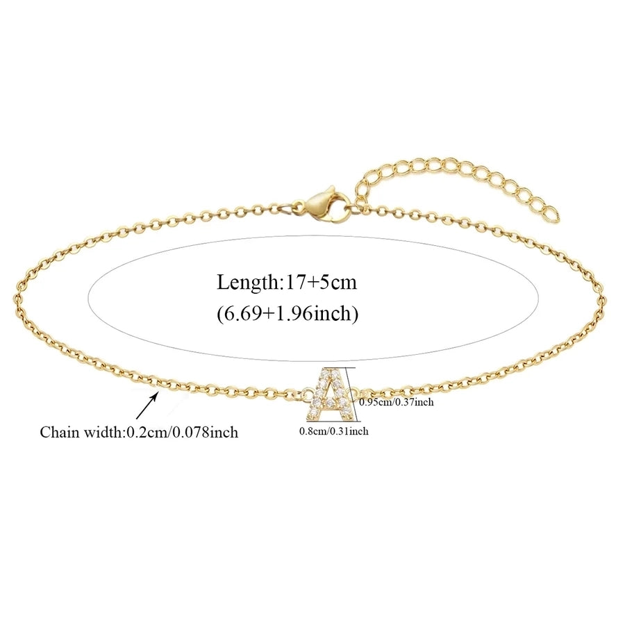 201 Stainless Steel Copper Letter Bracelets