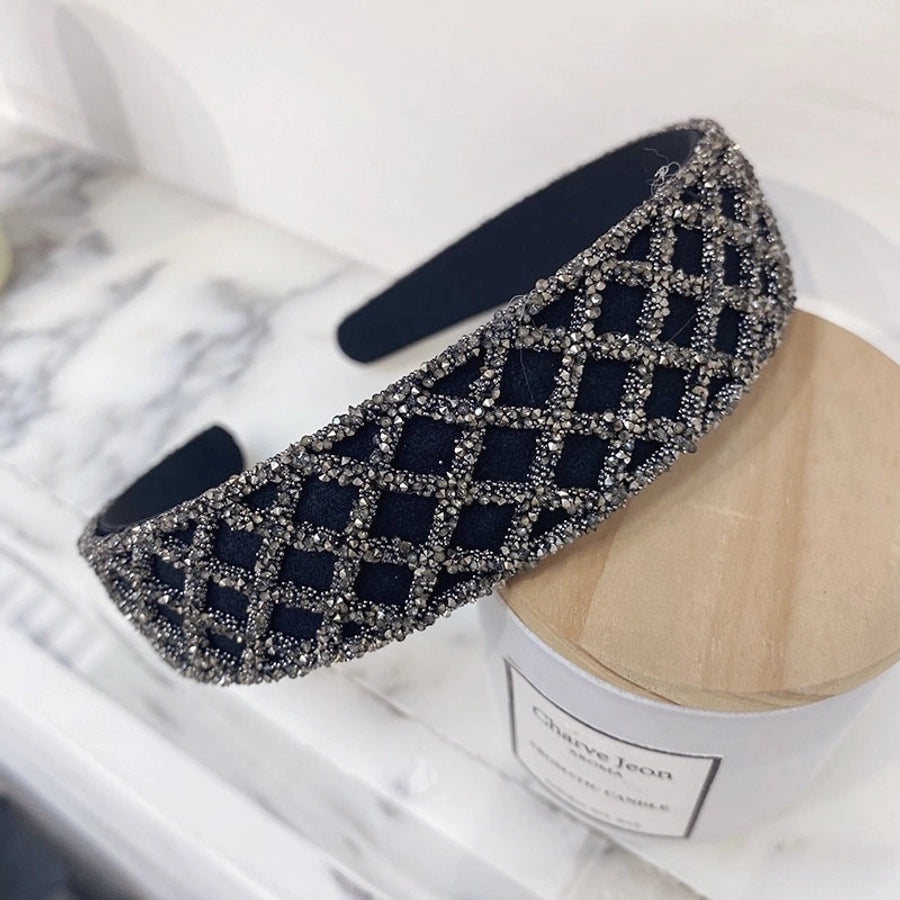 korean rhinestone chain mesh wide-sided hair band