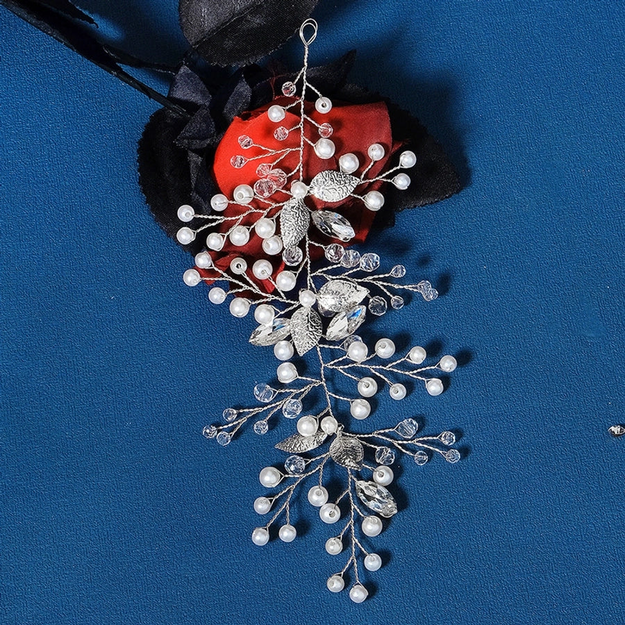 elegant princess lady flower artificial crystal artificial pearl hair band