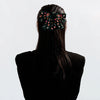 fashion bow knot alloy corduroy inlay artificial pearls rhinestones hair clip 1 piece