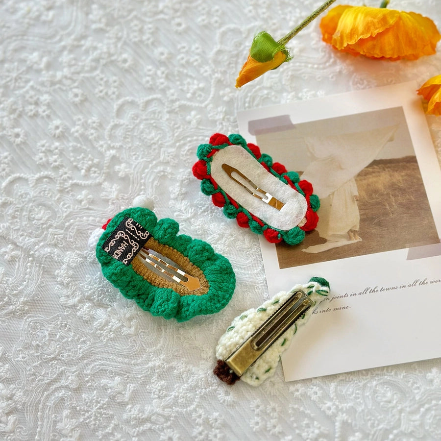 Christmas Cute Kid'S Christmas Tree Christmas Socks yarn Hair Clip