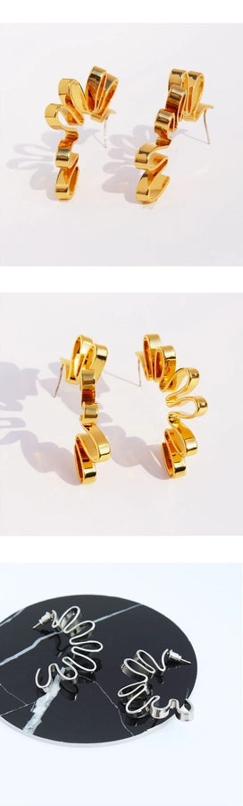 1 Pair Elegant Simple Style Geometric Brass 24K Gold Plated Ear Studs