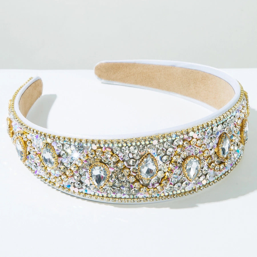 Women's Casual Elegant Classic Style Round Sequin Alloy Inlay Sequins Rhinestones Hair Band