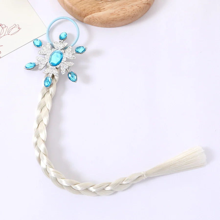 Girl'S Cute  Bow Knot Snowflake chemical fiber Inlay Rhinestones Hair Tie