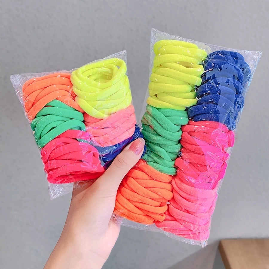 korean candy color towel hair ring combination set simple and versatile rubber band hair headdress