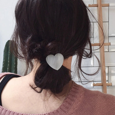 Women's Simple Style Heart Shape Metal Plating Hair Tie