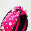 Women's Casual Elegant Knot Cloth Inlay Rhinestones Pearl Hair Band