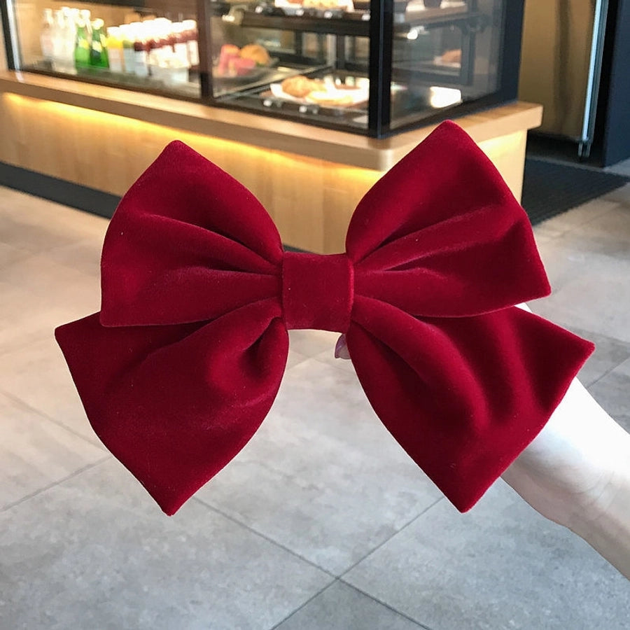 simple style bow knot cloth patchwork hair clip
