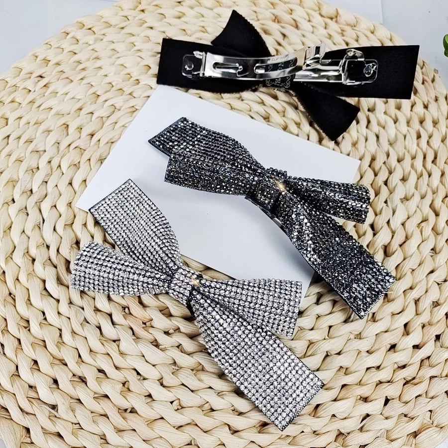 Women's Simple Style Classic Style Bow Knot Alloy Rhinestone Inlay Rhinestones Hair Clip