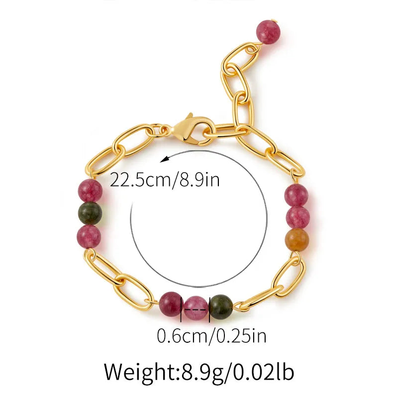 Copper Beaded Pearl Natural Stone Turquoise Bracelets