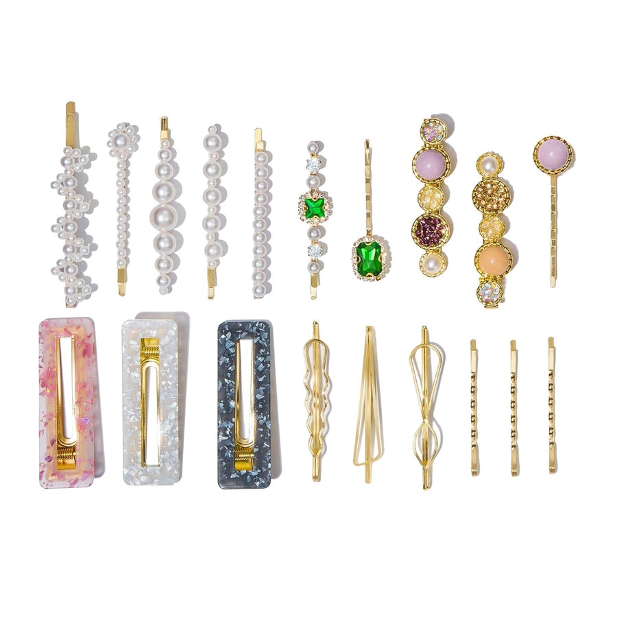 Hair Accessories Acetic Acid Side Clip Marble Effect Hairpin Pearl Candy Color Fashion Hairpin Combination Set