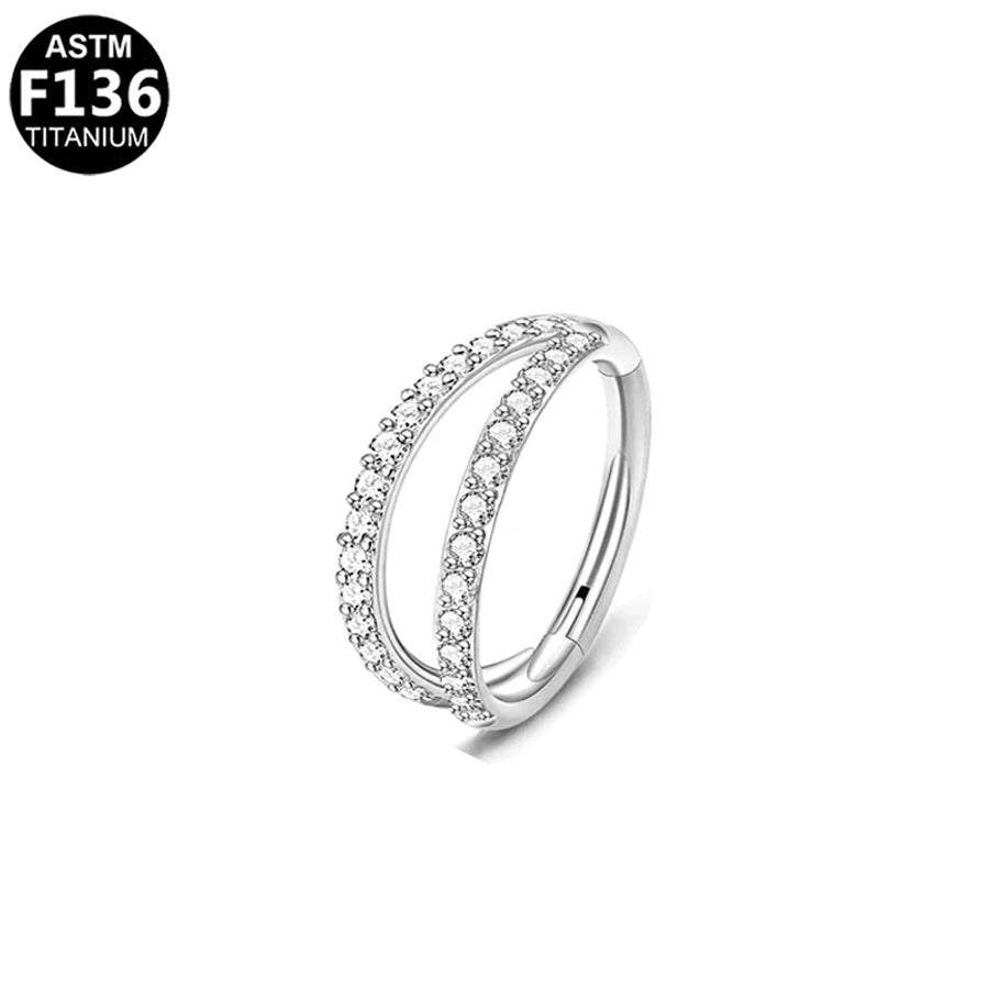 1 Piece Nose Rings & Studs Simple Style Classic Style O-Shape Pure Titanium Titanium Alloy Zircon 14K Gold Plated White Gold Plated Ear Cartilage Rings & Studs Nose Rings & Studs