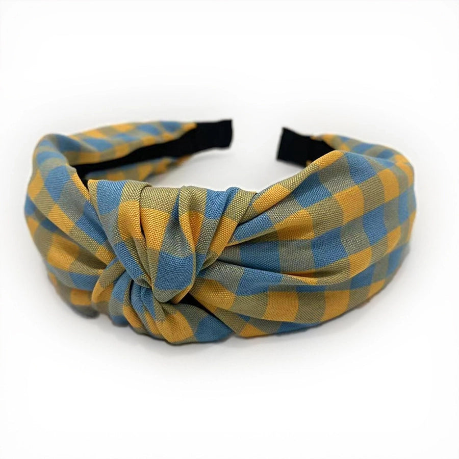 retro plaid cloth hair band