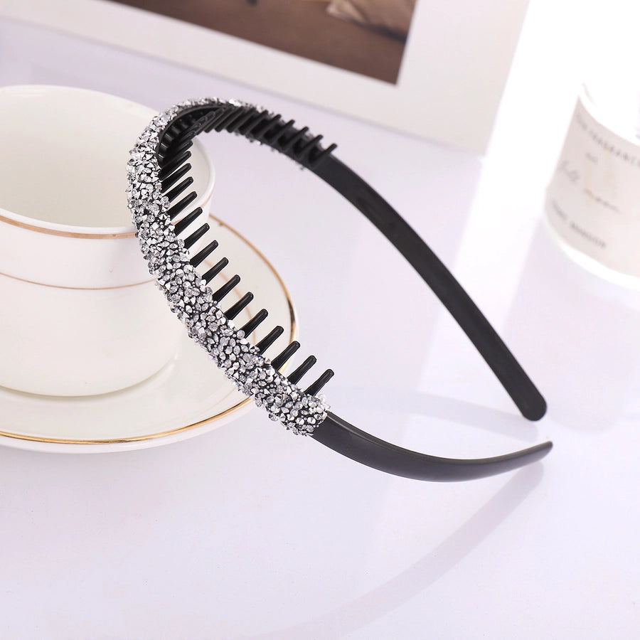 women's elegant sweet color block plastic handmade hair band