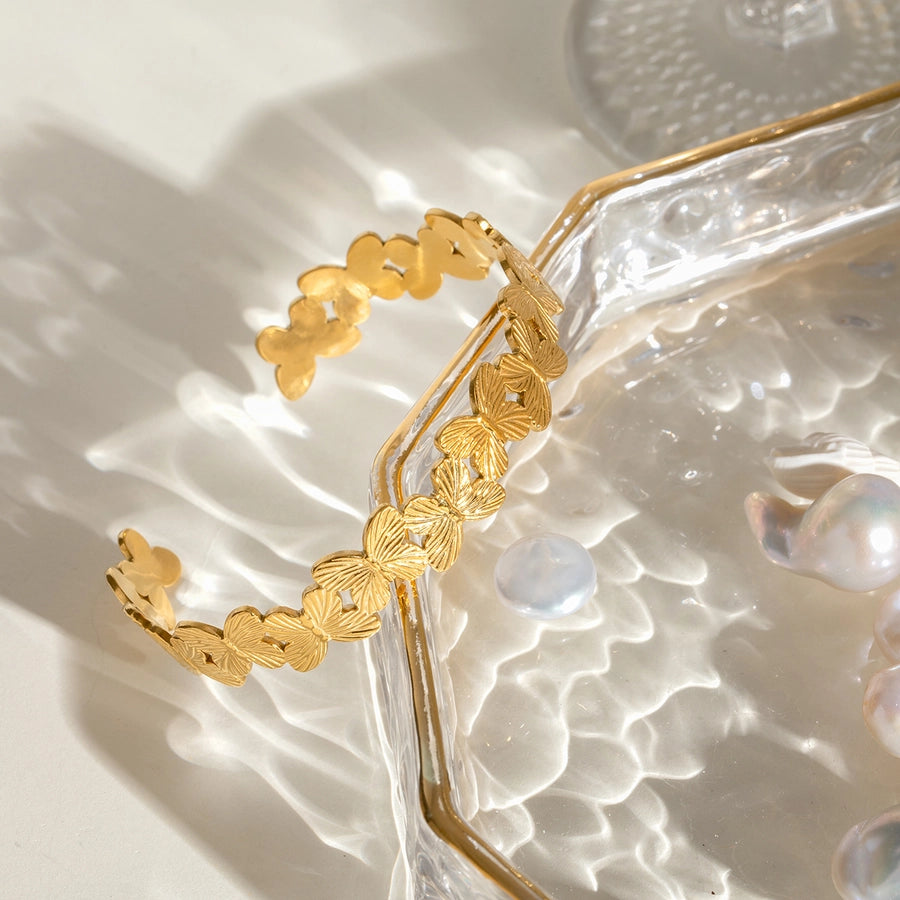 Simple Style Classic Style Butterfly 304 Stainless Steel Bangle In Bulk