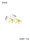1 Pair Elegant Bow Knot 304 Stainless Steel 18K Gold Plated Drop Earrings