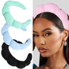 women's lady solid color sponge knit rib-knit hair band