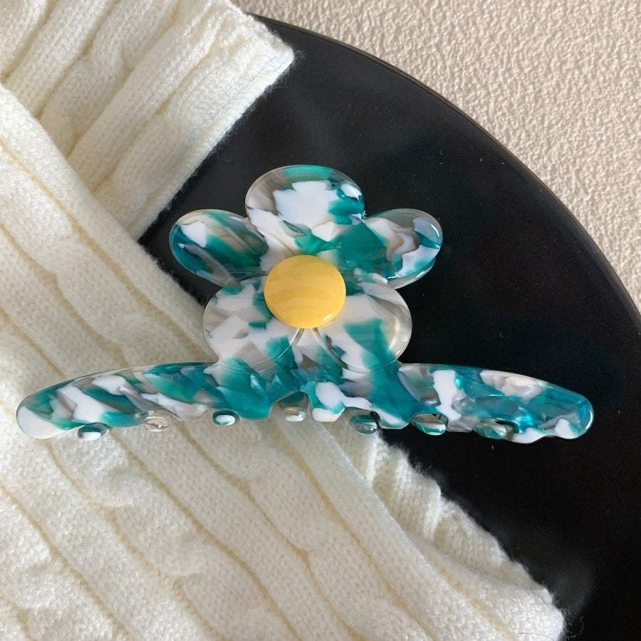 Women's Korean Style Flower Acetic acid sheets Hair Claws