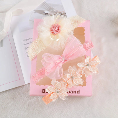 Korean style baby hair band cute princess bow flower crown children hair accessories newborn photo headdress suit