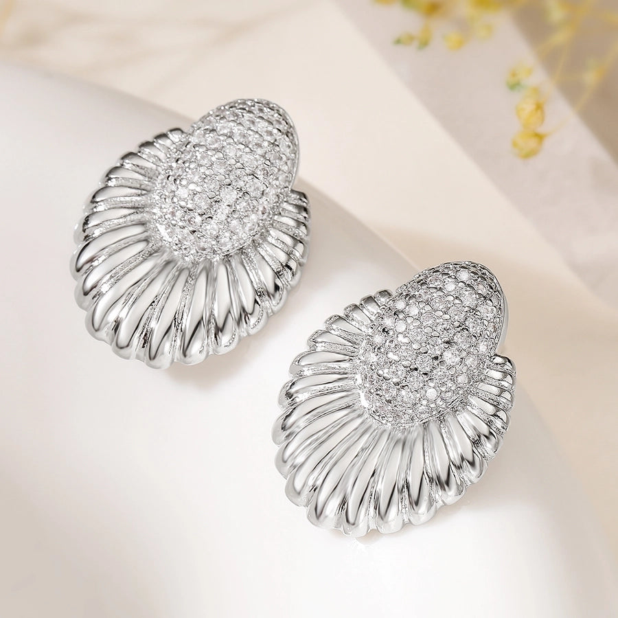 1 Pair Retro Simple Style Commute Geometric Plating Inlay Copper Zircon Drop Earrings