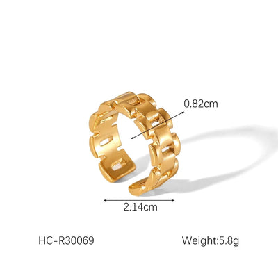 Jewelry IG Style Classic Style Irregular Geometric 304 Stainless Steel Titanium Steel 18K Gold Plated Open Rings