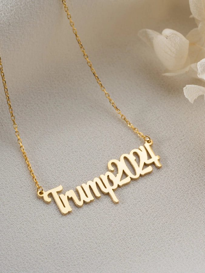 Jewelry Retro Funny Novelty Donald Trump Letter 316 Stainless Steel  Pendant Necklace