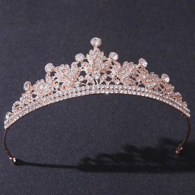 fashion leaf crown alloy inlay rhinestones crown 1 piece
