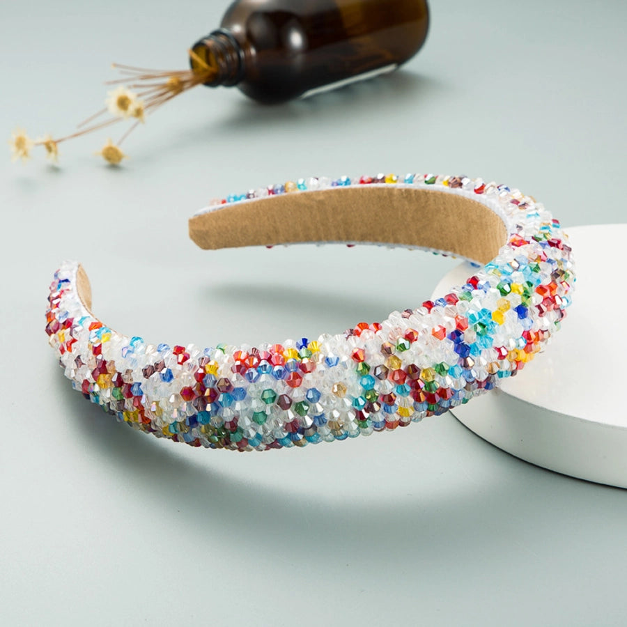 spring new sponge crystal wide edge headband