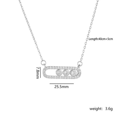 304 Stainless Steel Copper Paper Clip Pendant Necklace