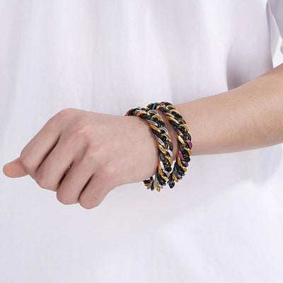Vintage Style Geometric 304 Stainless Steel 18K Gold Plated Unisex Bracelets