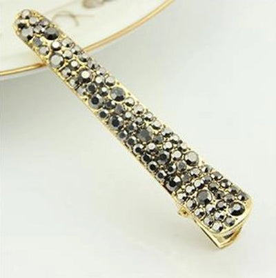 fashion solid color alloy inlay rhinestones hair clip 1 piece