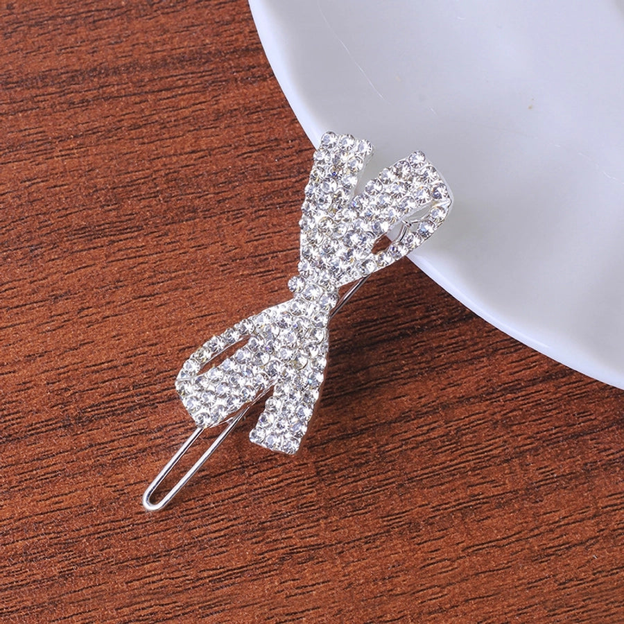 Alloy Rhinestone Bow Hairpin Women's Korean-style Internet Red Hairpin Side Korean-style Rhinestone Bow Frog Clip Side Clip