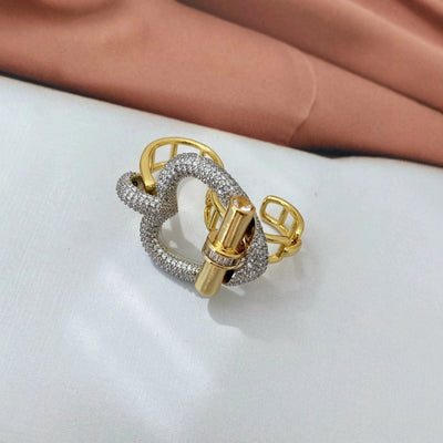 Jewelry Casual Elegant Lady Heart Shape Copper Zircon Inlay Jewelry Set