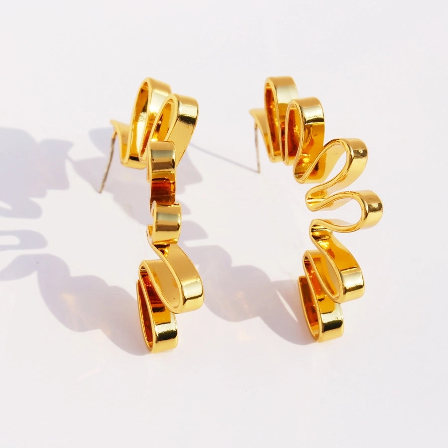 1 Pair Elegant Simple Style Geometric Brass 24K Gold Plated Ear Studs