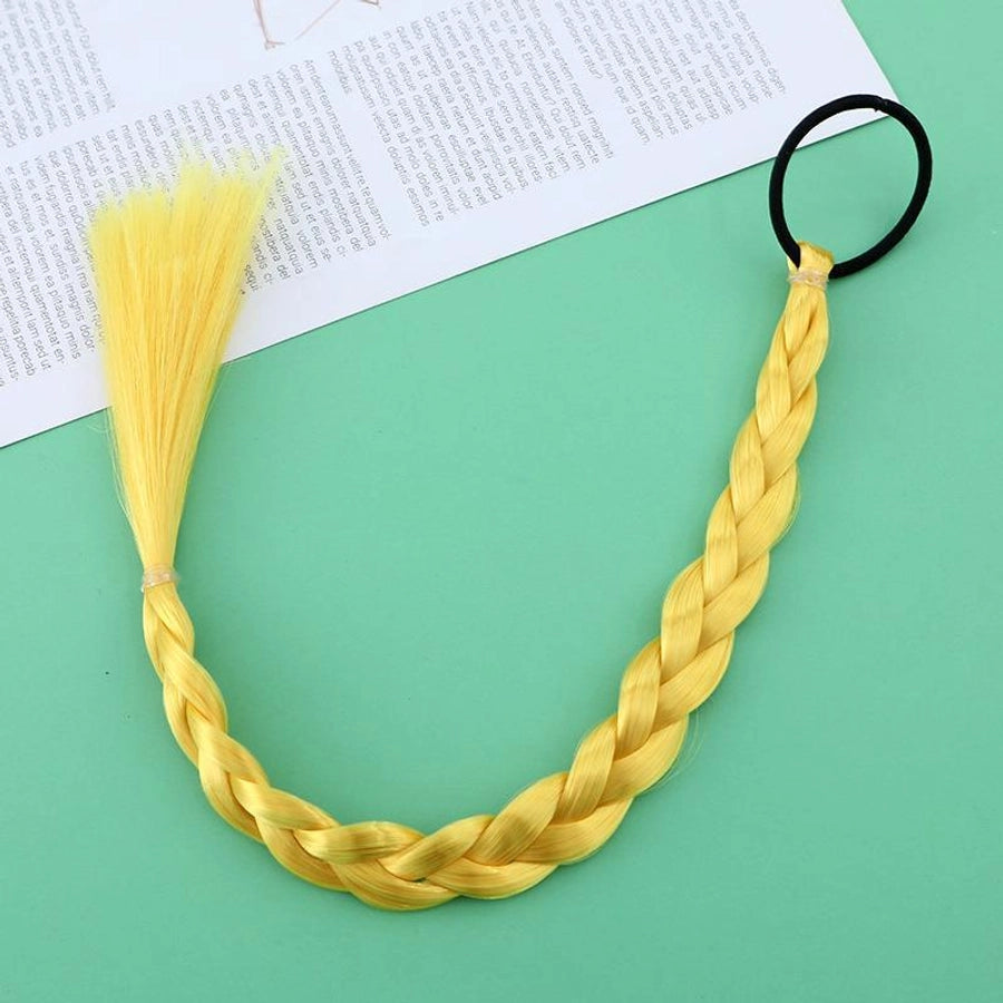 Girl'S Solid Color Braid Chemical Fiber Filament Hair Tie