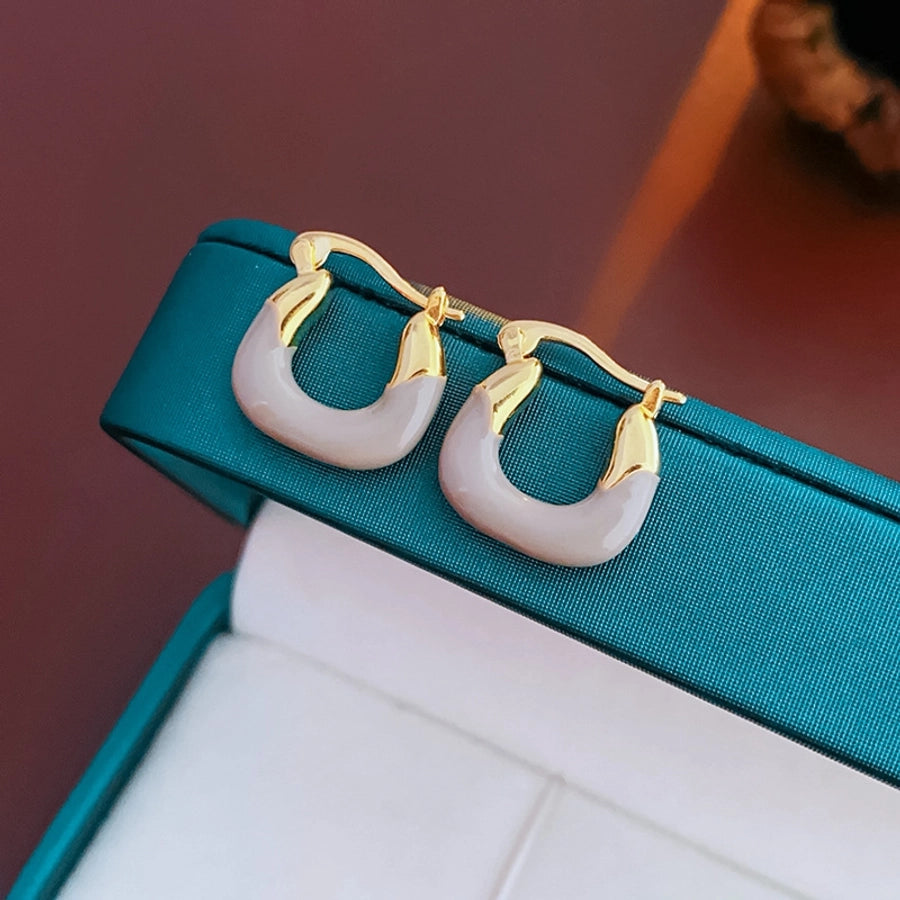 1 Pair Basic U Shape Plating Copper Earrings