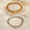 Simple Style Heart Shape Titanium Steel cable chain Bracelets In Bulk