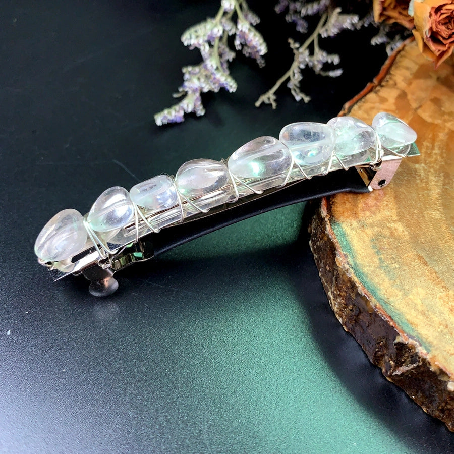 elegant lady geometric crystal plating hair clip