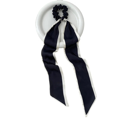 imported hair accessories simple sweet black and white bow hair band hair tie silk scarf headband temperament ribbon hair ring