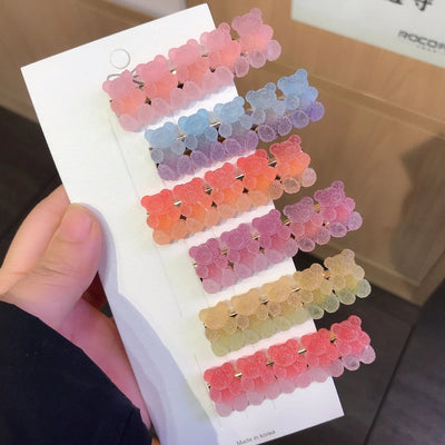 sweet bear alloy soft glue hair clip