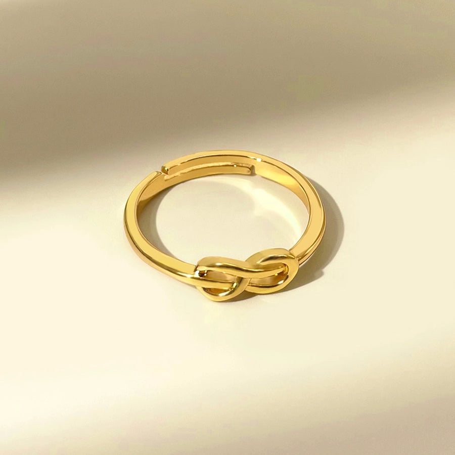 Copper 18K Gold Plated Criss Cross Infinity Open Rings